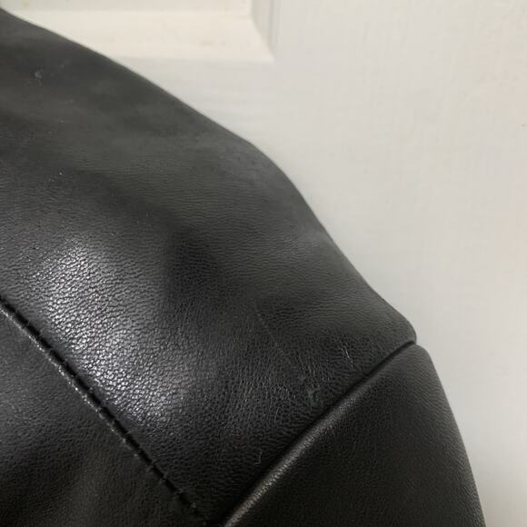 100% Lambskin Leather Apt 9 Black Leather Women's Zip Up Jacket Sz Large - Picture 5 of 16